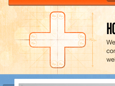 Plus Blueprint blue orange symbol texture website