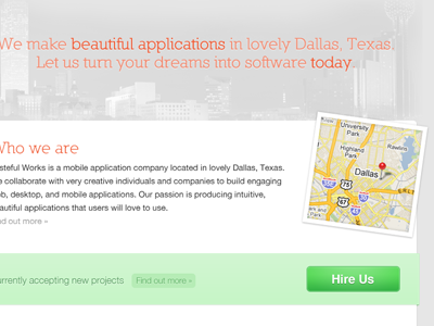 New Tasteful Works homepage dallas green homepage map skyline tasteful works