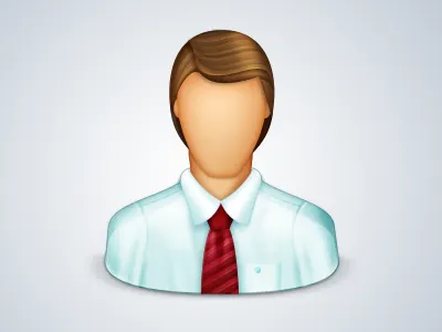 User blue brown icon red user