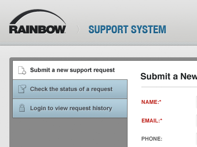 Support System blue form gray ui