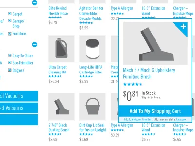 Parts & Accessories Wireframe ui ux wireframe