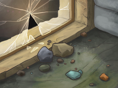 Busted Window - Final animation background blacklake layout photoshop