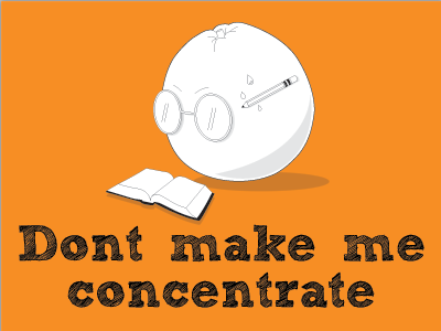 Dont Make Me Concentrate orange print pun tshirt