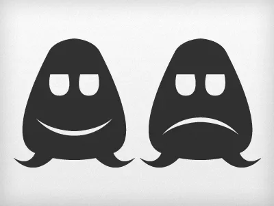 Happy & Sad draft icon identity logo rough
