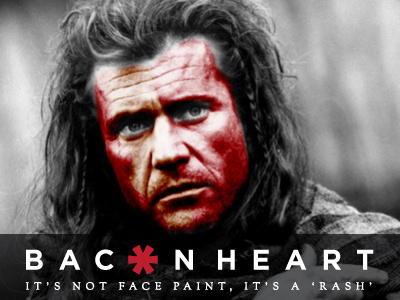 BaconHeart asterisk bacon mel gibson movie rash