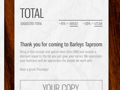Receipts receipts response