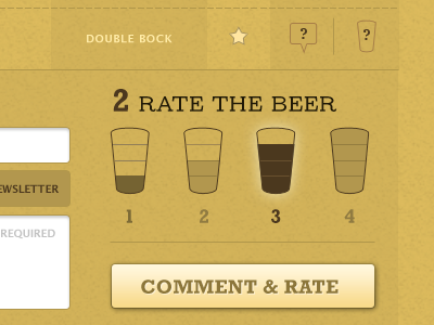 Barleys Rate Beer Form Continued beer thirty buttons icons in progress