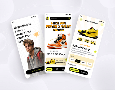 Footwear Shopping Ap app app design clean design e commerce ecommerce app fashion app graphic design interface logo marketplace minimal mobile app mobile app design mobile ui online store shop app shopping cart ui web design