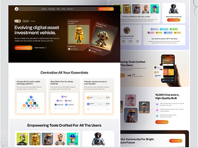 NFT Landing Page crypto defi landing page figma design figma designer landing page nft nft landing page nft marketplace nft ui nft ui design nft web nft web design nft website nft website design web design web ui web3 website ui