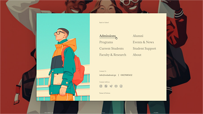 minimalist university website design-Navigation concept animation branding hero section illustration landing page minimal minimalism ui web web design