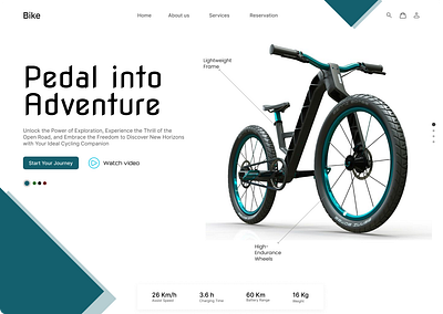 Bicycle Website bike bike website cycle cycle website ebike ecommerce figma uiux web design website