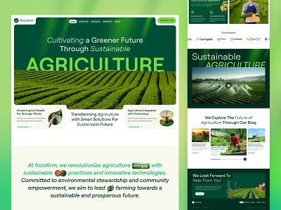 Sustainable Agriculture Website Design | Focofarm agricultural app focotik landing page landing page design landing page ui plant product design saas landing page sustainable ui design ui ux design uiux user interface ux design web app web application website design website uiux