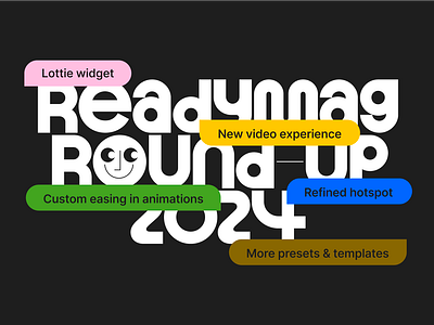 2024 round-up 2024 animation awards color custom design graphic design hotspot illustration lottie motion graphics presets readymag templates typography ui ux video webdesign websites