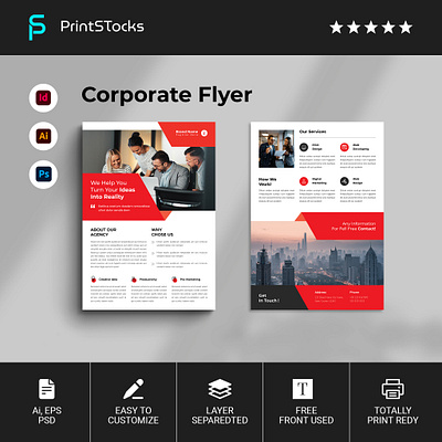 Corporate Flyer Template branding business business poster corporate corporate design creative proposal design flyer flyre design graphic design illustration logo new poster poster design print red spark template