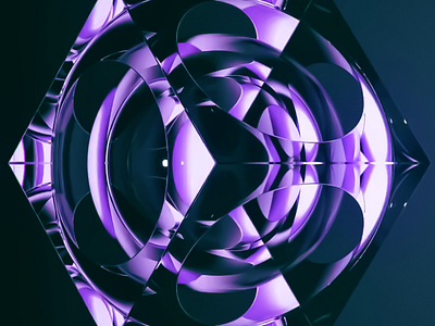 Symmetrical Abstract 3D Animation 3d 3d art 3d composition 3d design 3d element abstract animation color curves design dynamic geometric illustration loop purple reflective render shape symmetrical texture