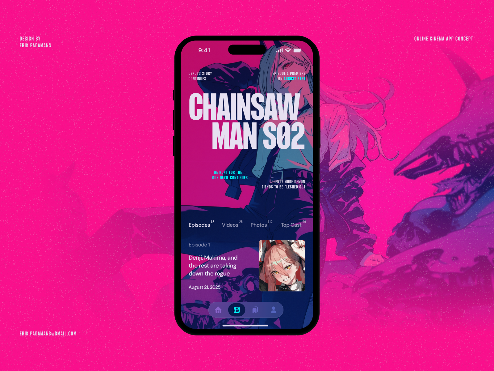 Example of Online Movie App - Mobile UI/UX