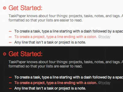 HelvetiPaper Redux gray helvetica rebound red taskpaper theme white