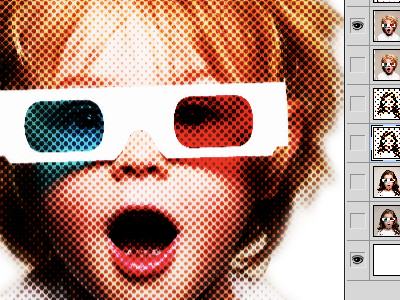 Texture blue halftone photoshop red