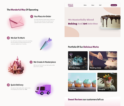 Landing page for a premium pastry brand baking branding pastry ui