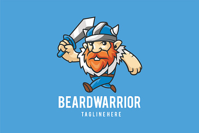 Beard Warrior beard cartoon character design graphic graphic design illustration logo man old warrior