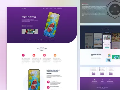 App Landing Page. app branding design landing page ui wordpress