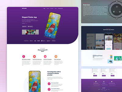 App Landing Page. app branding design landing page ui wordpress