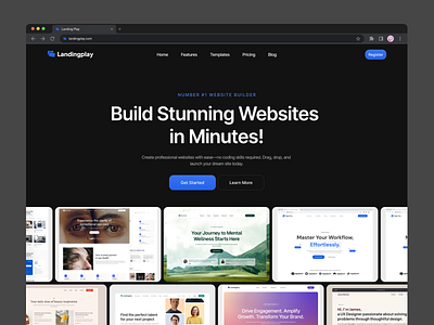 Web Builder Hero Section Web Design clean dark design landing page modern professional saas ui ui design uiux ux web web builder web design