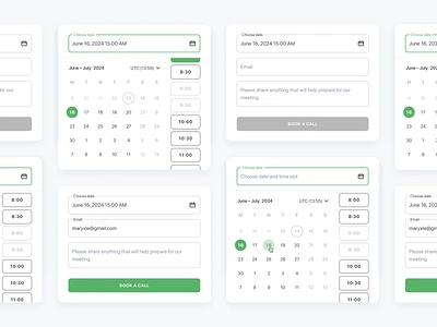 Calendar booking interface appointment book time booking booking system calendar date picker desktop form design form submission meeting planner online booking productivity tools responsive design scheduler timeslot ui web