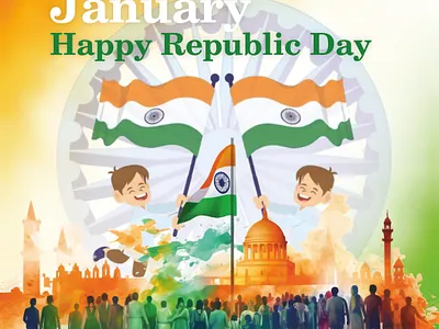 Happy Republic Day 🇮🇳🇮🇳 banner design branding brochure design coral draw festival post flyer design graphic design illustrator marketing post photoshop social media post visual identity