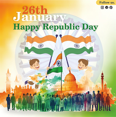 Happy Republic Day 🇮🇳🇮🇳 banner design branding brochure design coral draw festival post flyer design graphic design illustrator marketing post photoshop social media post visual identity