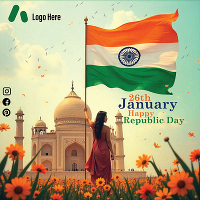 26th January Happy Republic Day 🇮🇳🇮🇳 Generated with ai.. ads banner design branding festival post graphic design logo marketing post poster design social media post thumbnail design ui