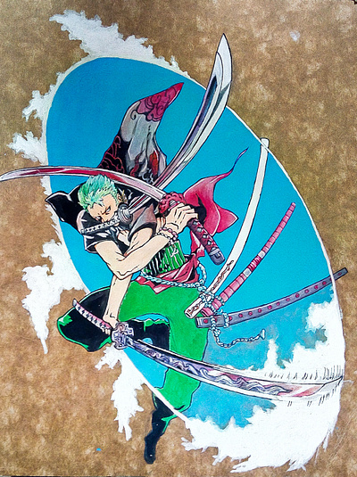 Roronoa Zoro Fan art anime character design concept art fan art graphic design illustration mangá one piece traditional art traditional ink zoro