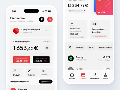 Caisse d'Épargne - App Design account app bank design figma finance graphic design iphone ui ux