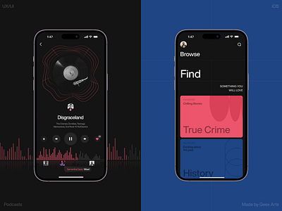 Podcasts android app concept design illustration interface ios iphone material material 2025 mobile music podcasts sound ui
