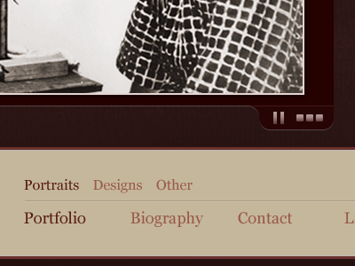 Portfolio Navigation brown navigation portfolio red