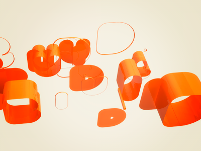 Build 3d build c4d cinema4d deformed fun orange pieces scattered text type