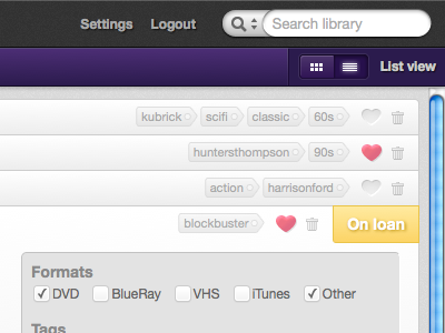 Top right app css3 purple