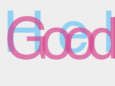 Hello Goodbye blue helvetica pink