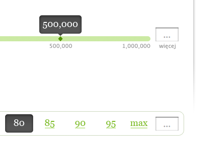 Picking numeric values forms green numeric pl pl slider white