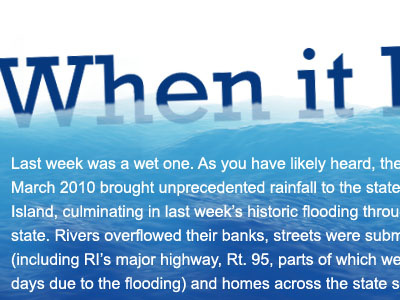 When It Rains blog blue flood rhode island water website