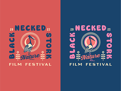 Black Necked Stork Nature Film Festival /2025 [logo concept] 2025 branding brassai festival film graphic design nature stork sun szende