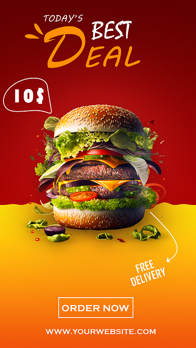 Delicious Burger Design branding burger design graphic design illustration logo motion graphics vector