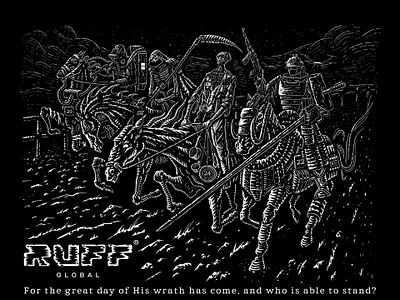 Horsemen of the Apocalypse (2024) death design dribbble emblem graphic illustration print russia symbol vector war