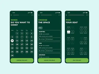 Bookin' booking design mobile office ui ux