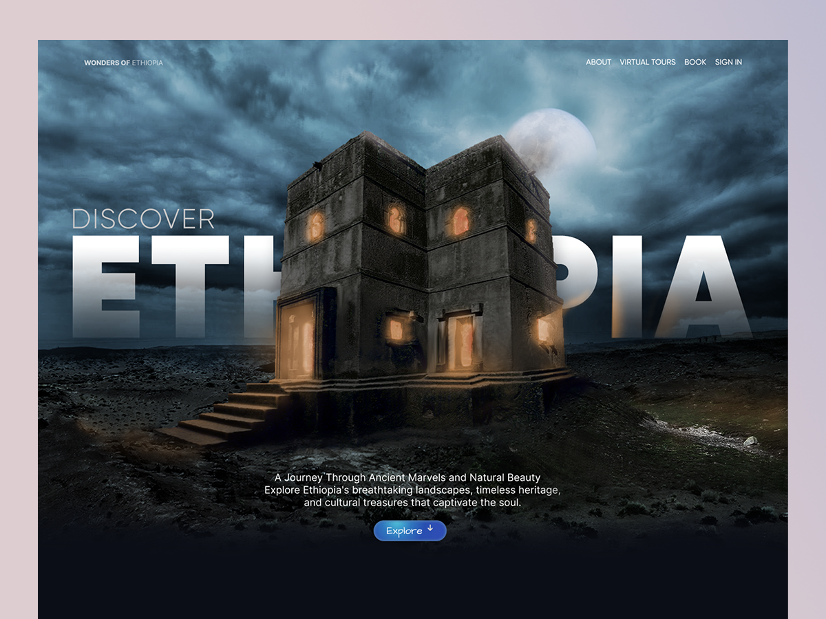 Wonders of Ethiopia - UI Design 🌍🇪🇹 ethiopia graphic design ui website design webui