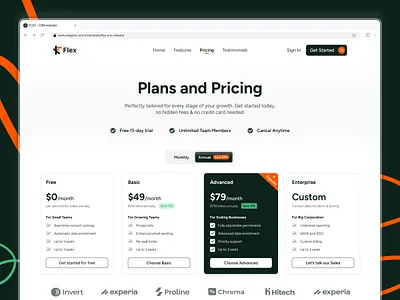 Plans and Pricing Page Design annual plan branding comparison crm design landing page logo monthly plan page plans plans price price price section pricing saas subscriptions uiux web design website website design