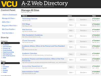 A-Z Manager Full Screen museo ui website