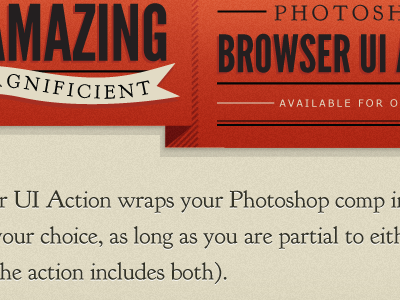 Photoshop Browser UI Action red tan web design