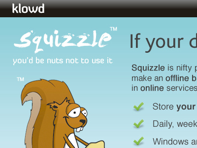 Squizzle blue illustration logo software squirrel squizzle web website