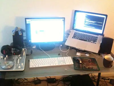 The Lab apple desk klipsch logitech rebound vestax